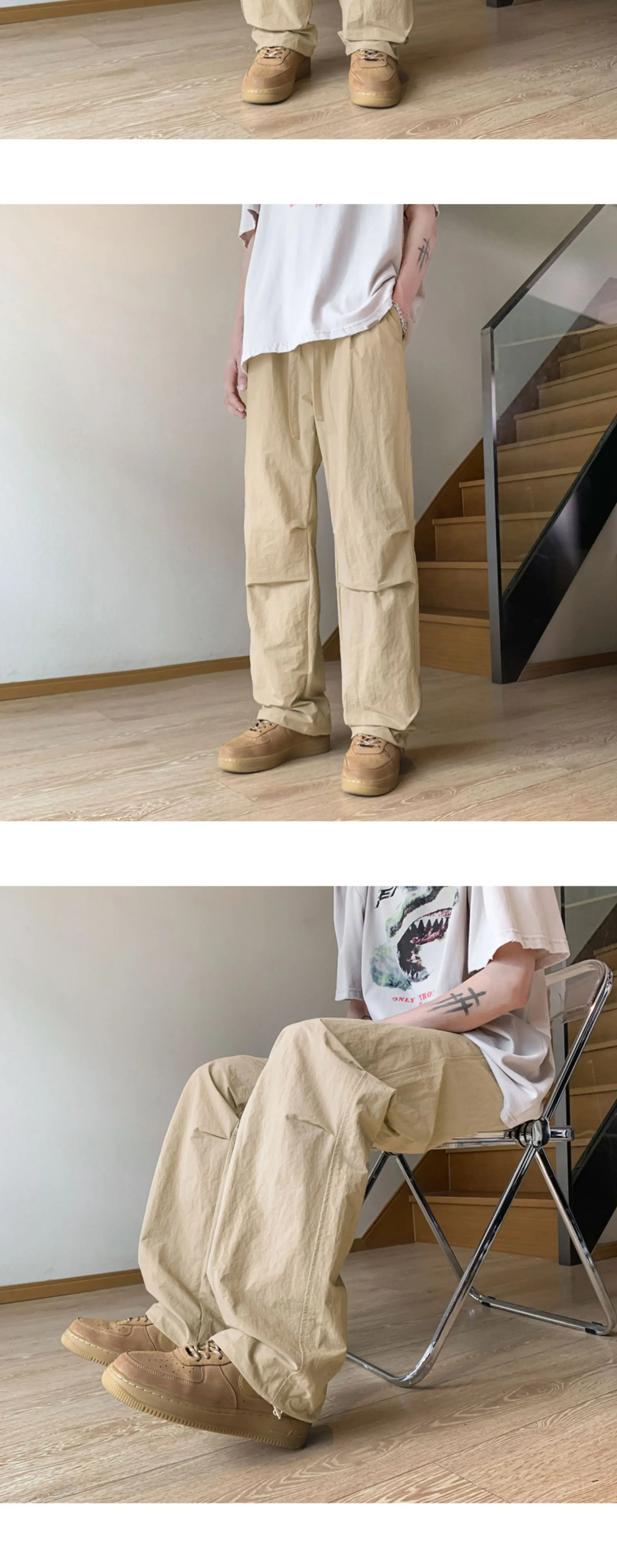 Men's Waterproof Paratrooper Pants Wide Leg Loose Casual — feature 15