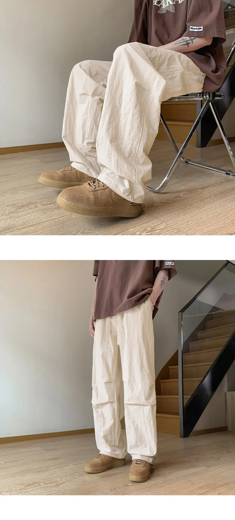 Men's Waterproof Paratrooper Pants Wide Leg Loose Casual — feature 19