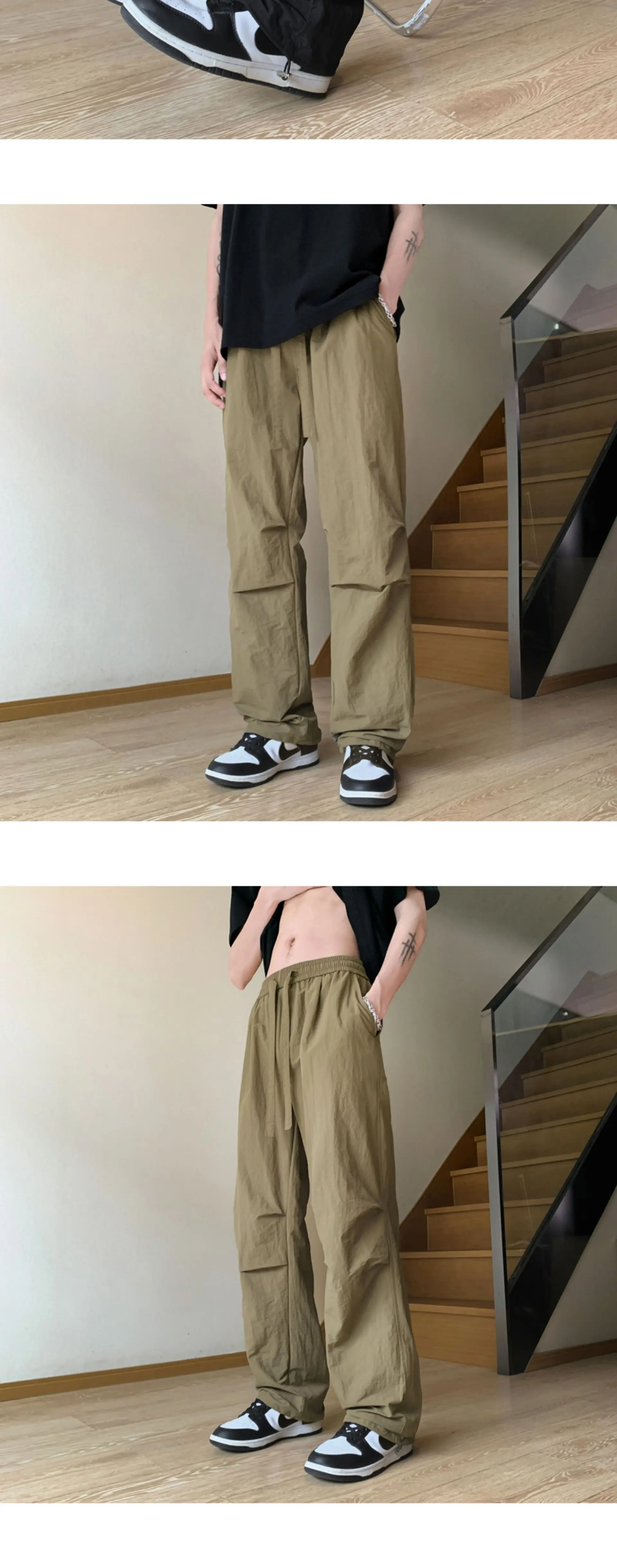 Men's Waterproof Paratrooper Pants Wide Leg Loose Casual — feature 9