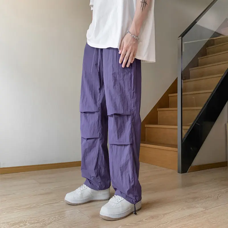 Men's Waterproof Paratrooper Pants Wide Leg Loose Casual