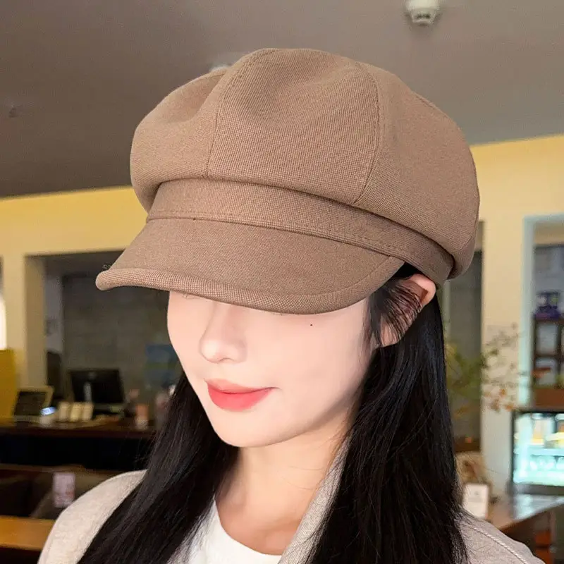 Women Winter Newsboy Cap Black Large - Image 3
