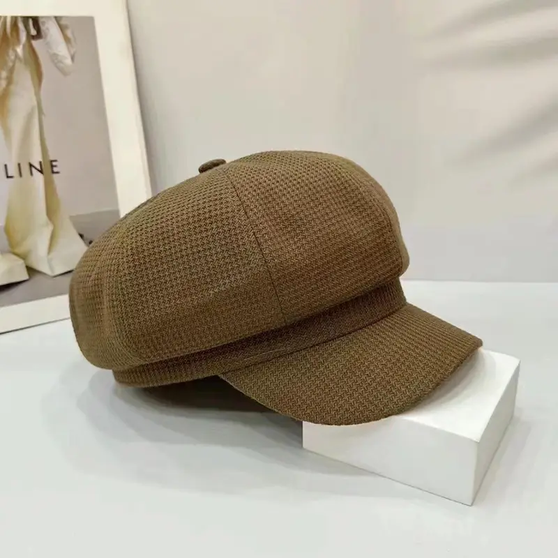 Women Winter Newsboy Cap Black Large - Image 5