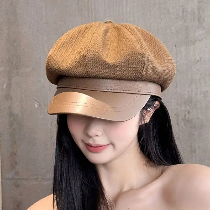 Women Winter Newsboy Cap Black Large - Image 8