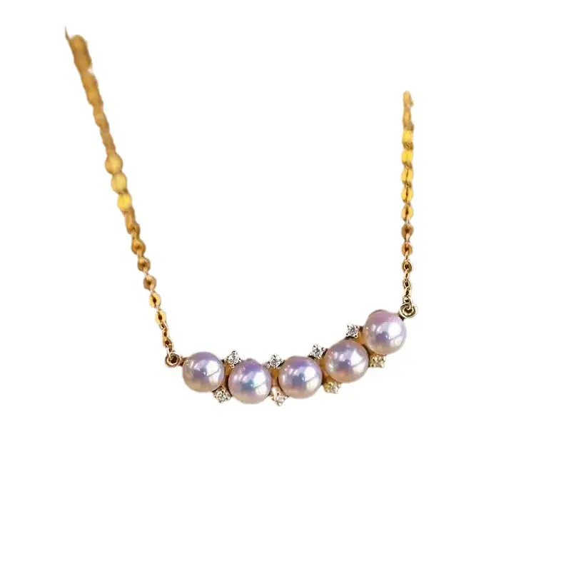 Classic Pearl Necklace with 5 Beads for Women - Image 4