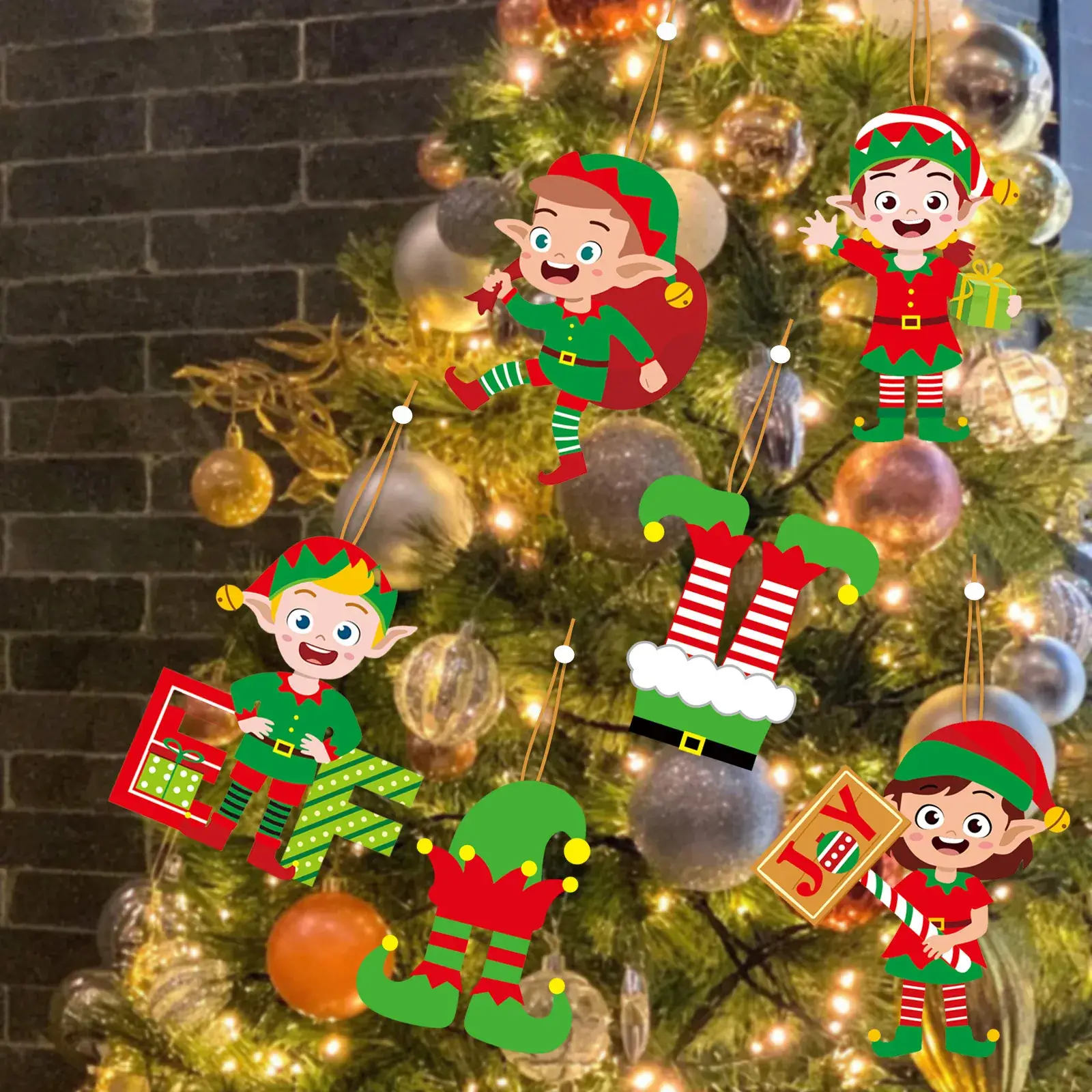 Christmas Elf Doll Wooden 12PCs Decorative Ornaments - Image 6