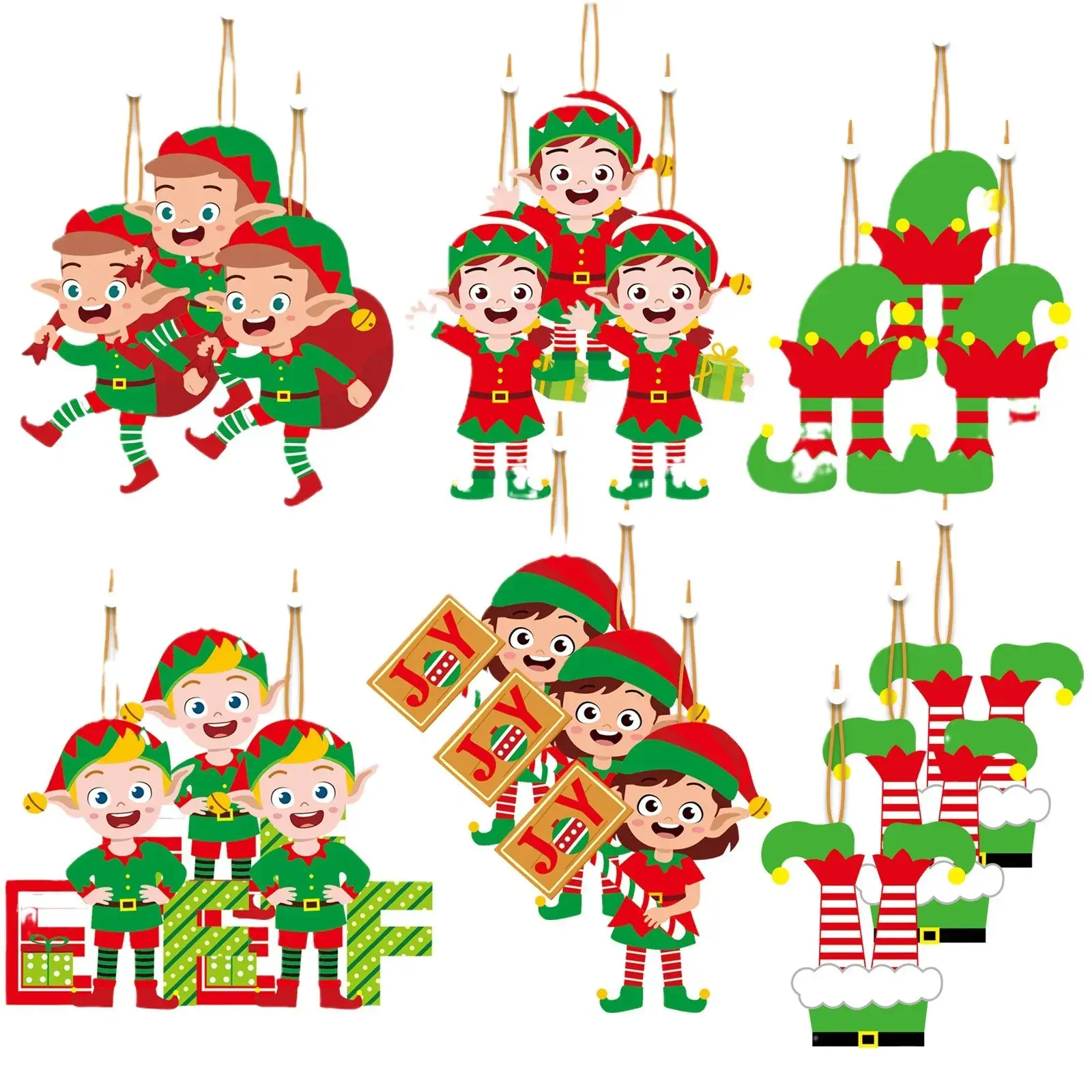 Christmas Elf Doll Wooden 12PCs Decorative Ornaments - Image 7