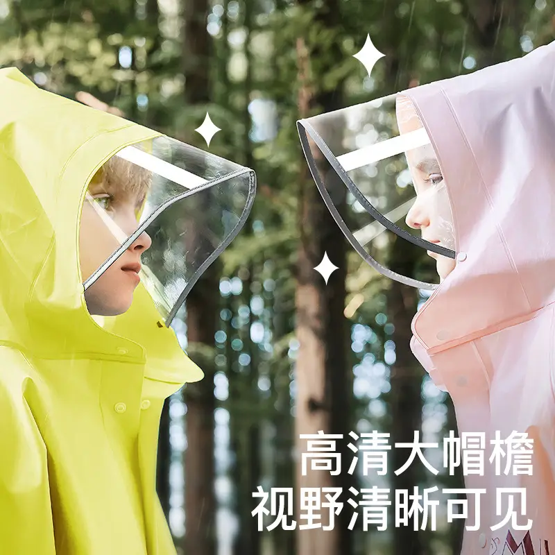 Mumeng Kidsren's Raincoat Boy's Full-Body Heavy Rain School Bag Cycling Poncho Breathable and Wear-Resistant School Hiking Raincoat