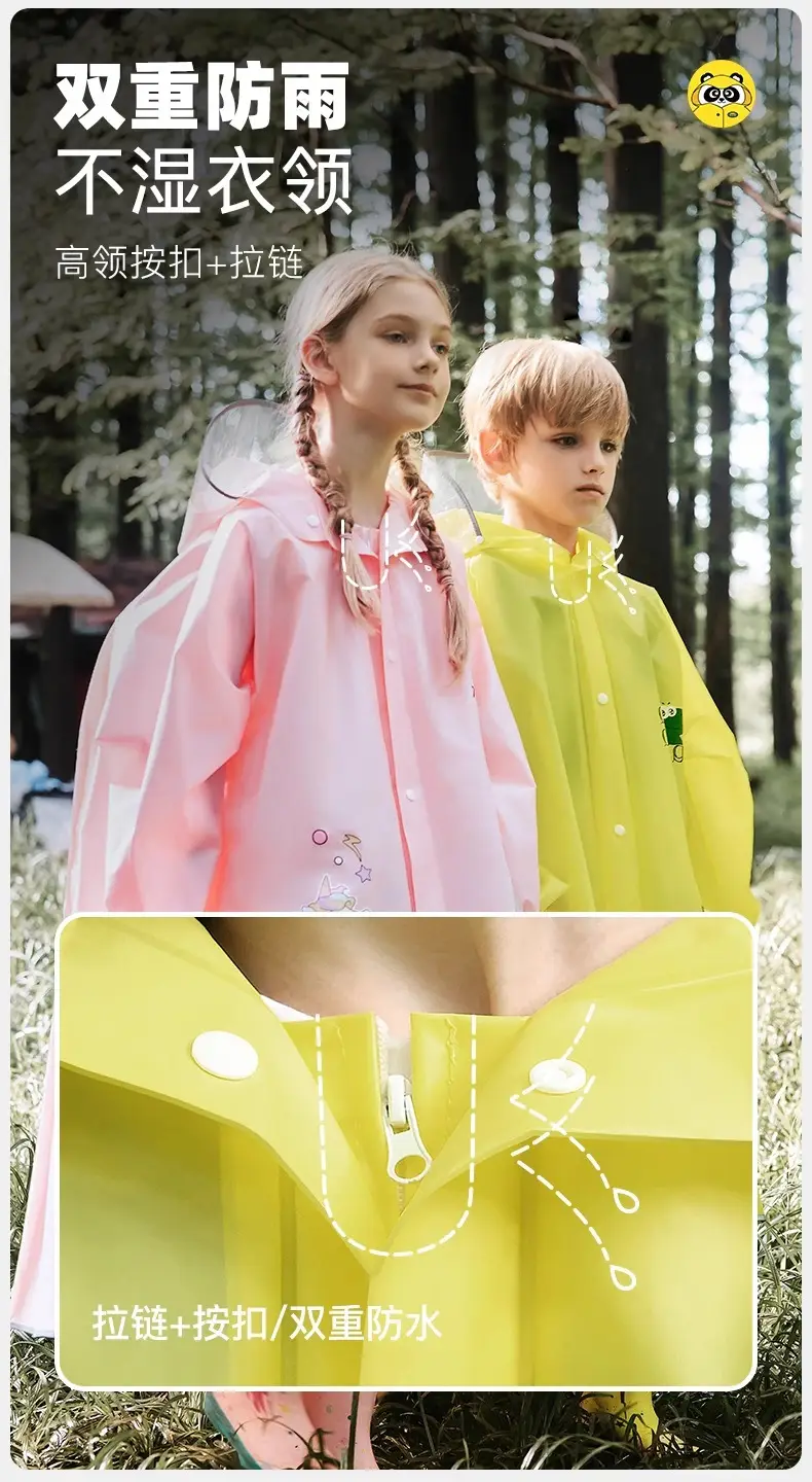 Mumeng Kidsren's Raincoat Boy's Full-Body Heavy Rain School Bag Cycling Poncho Breathable and Wear-Resistant School Hiking Raincoat — feature 29