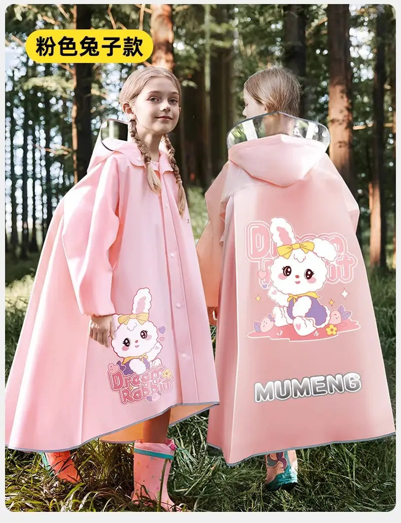 Mumeng Kidsren's Raincoat Boy's Full-Body Heavy Rain School Bag Cycling Poncho Breathable and Wear-Resistant School Hiking Raincoat — feature 38
