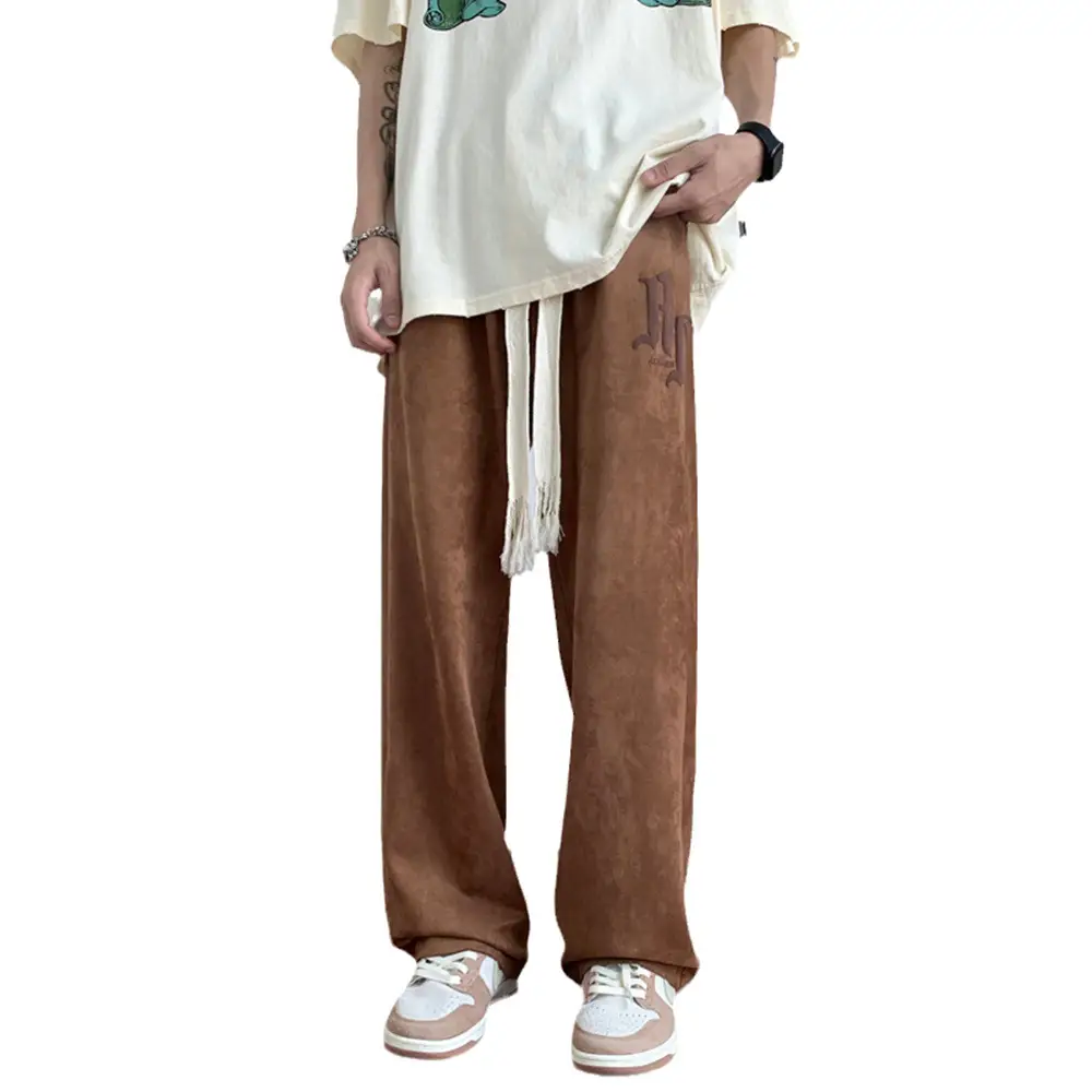 Men's White Loose Straight Pants American Sports Casual - Image 7