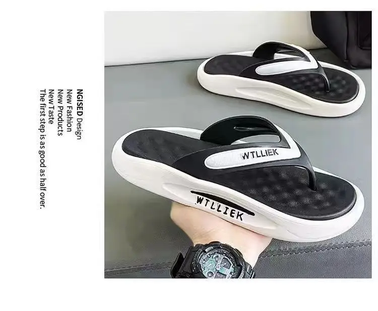 Men Blue White Slip-On Flip Flops with Deodorant — feature 13