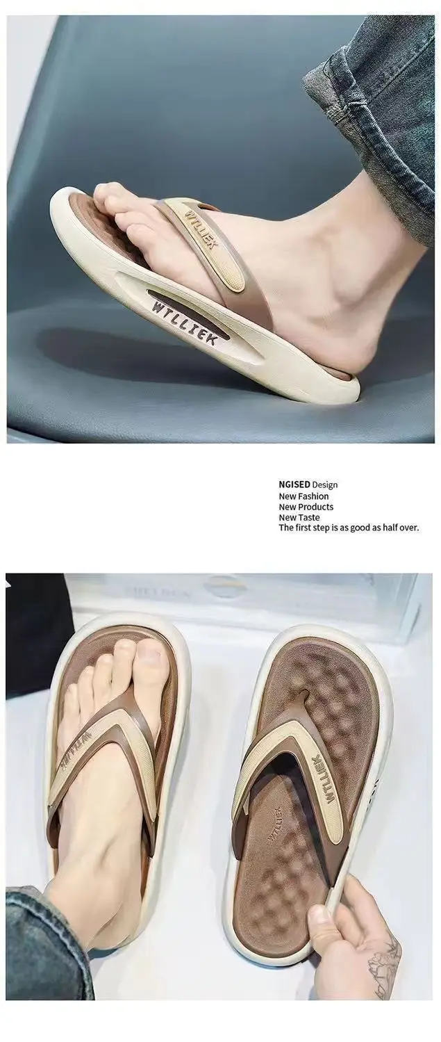 Men Blue White Slip-On Flip Flops with Deodorant — feature 7