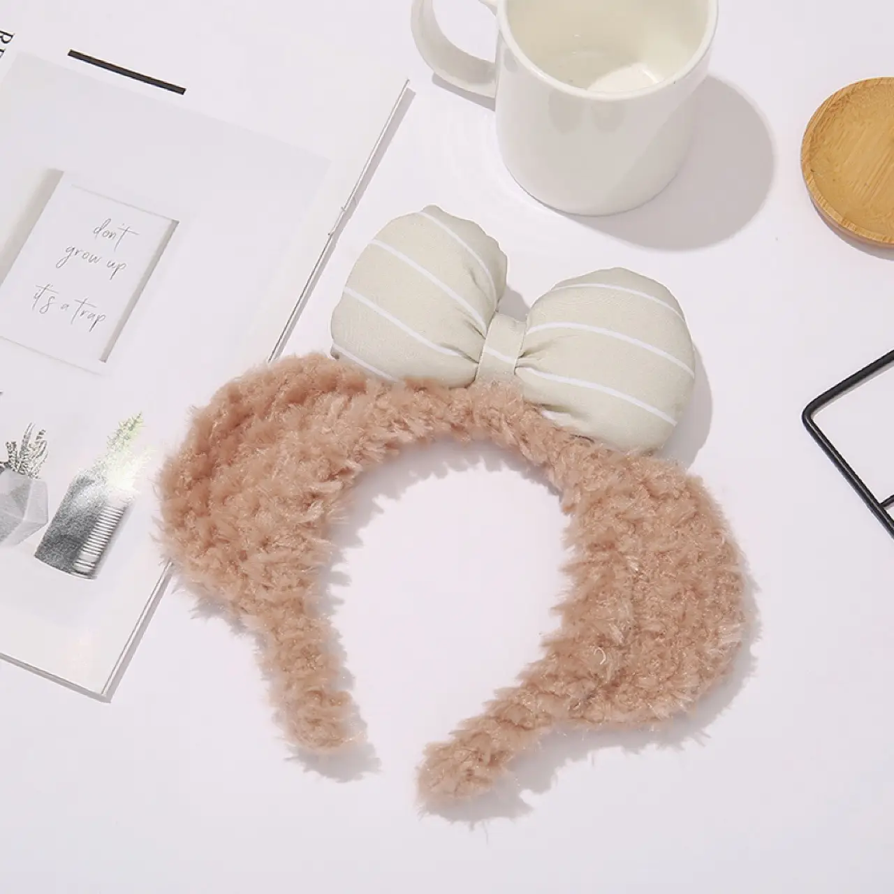 Purple Furry Animal Ears Headband for Girls - Image 2