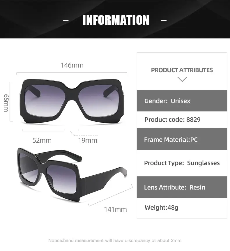 White Black Sunglasses for Women Street Wear — feature 12
