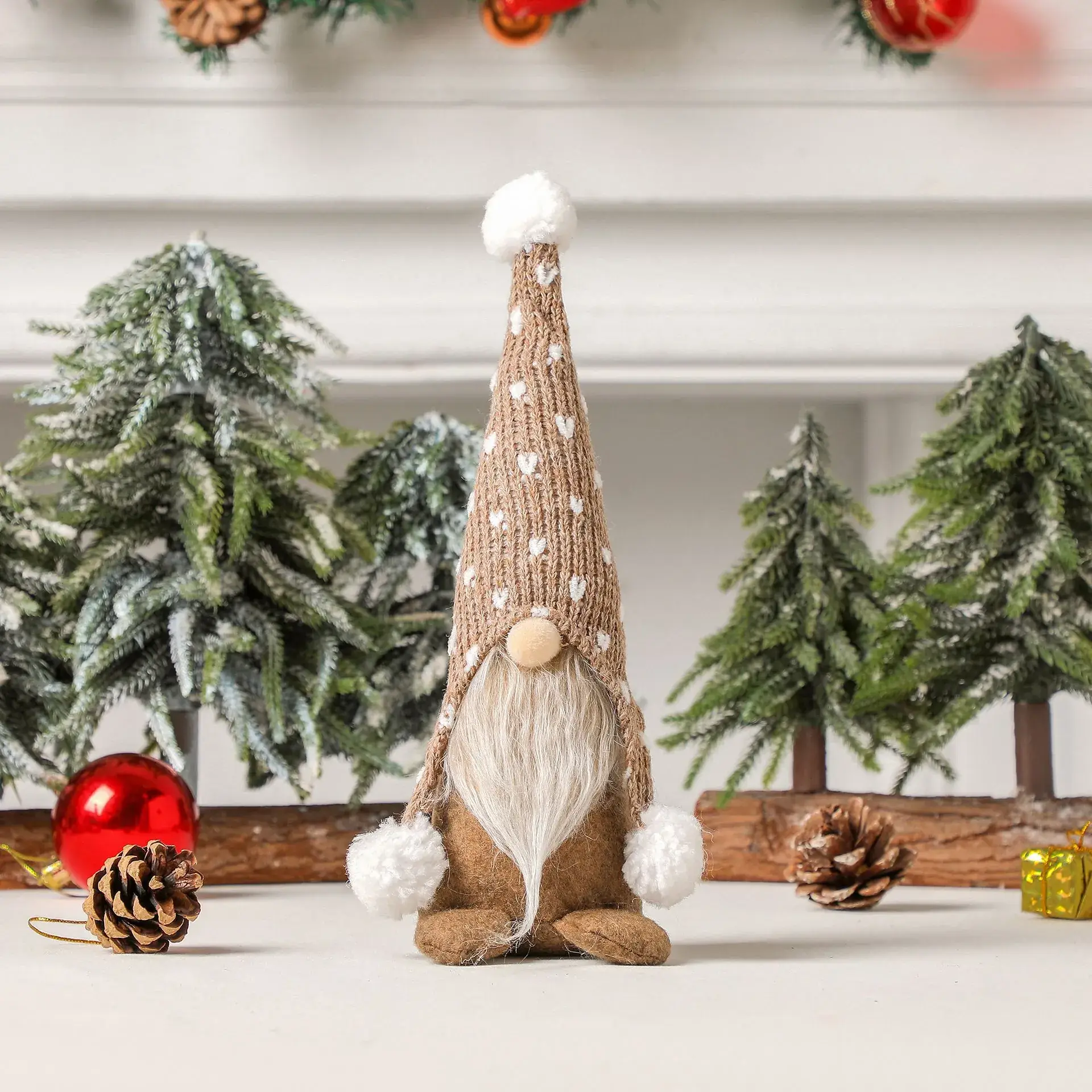 Nordic Forest Man Knitted Hat Sitting Doll - Image 9