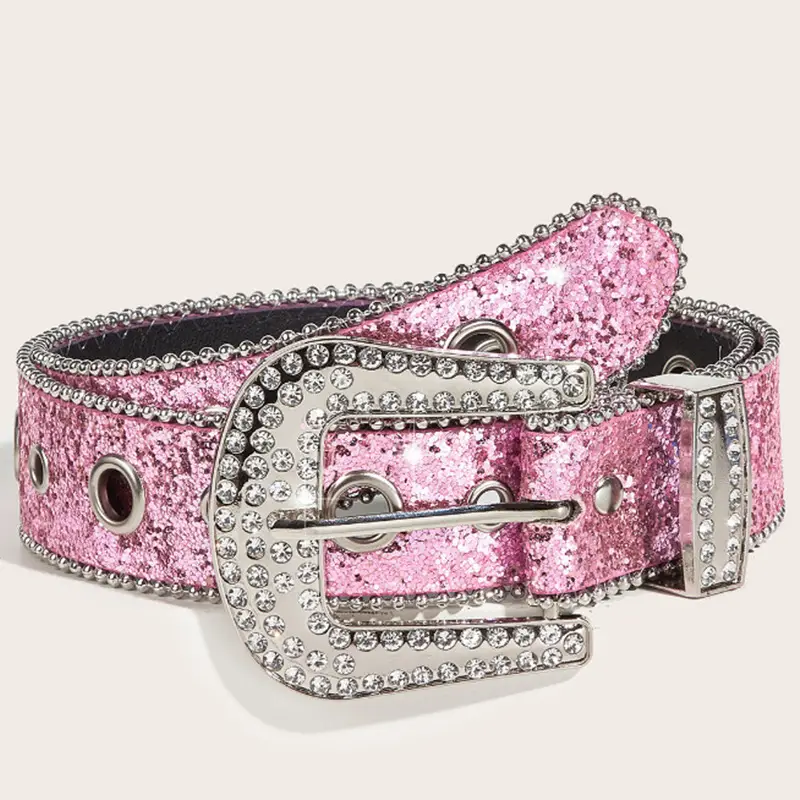 Diamond Studded Women's Wide Belt - Image 3