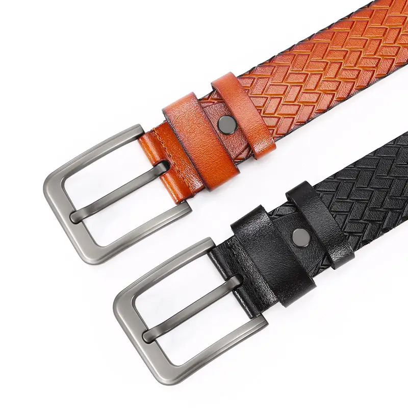 Men's Real Cowhide Belt with Alloy Buckle - Image 5