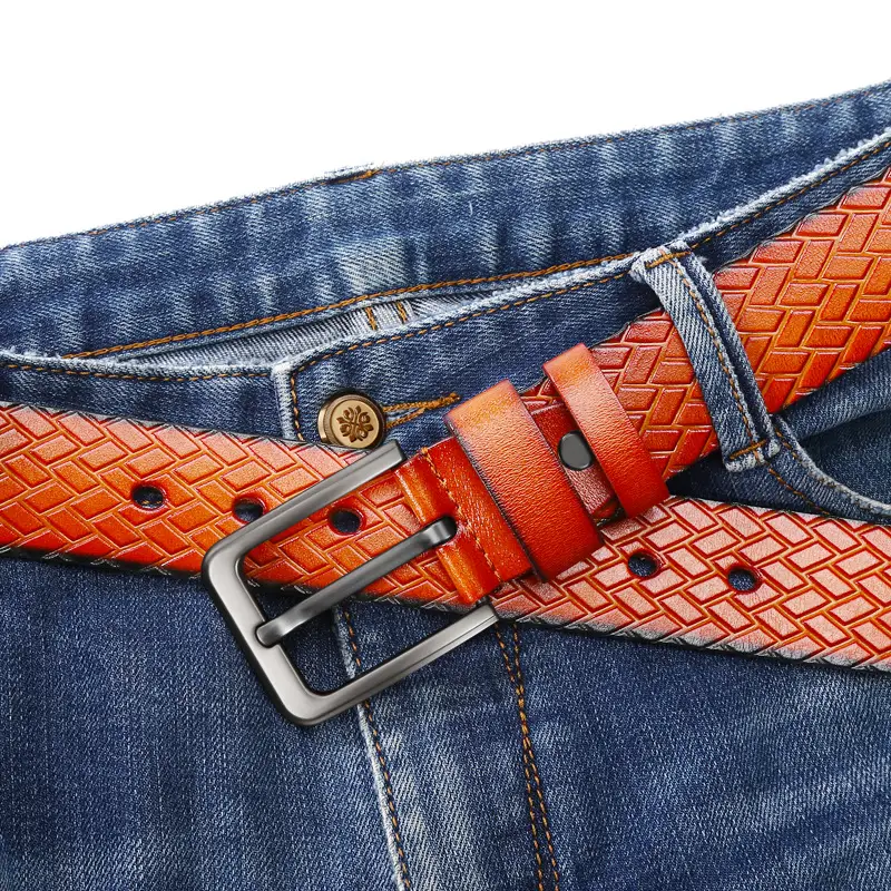 Men's Real Cowhide Belt with Alloy Buckle - Image 6