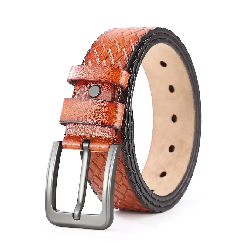 Men's Real Cowhide Belt with Alloy Buckle - Image 8