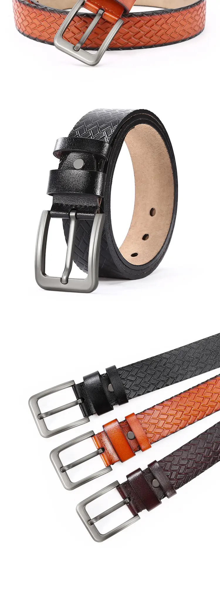 Men's Real Cowhide Belt with Alloy Buckle β feature 8