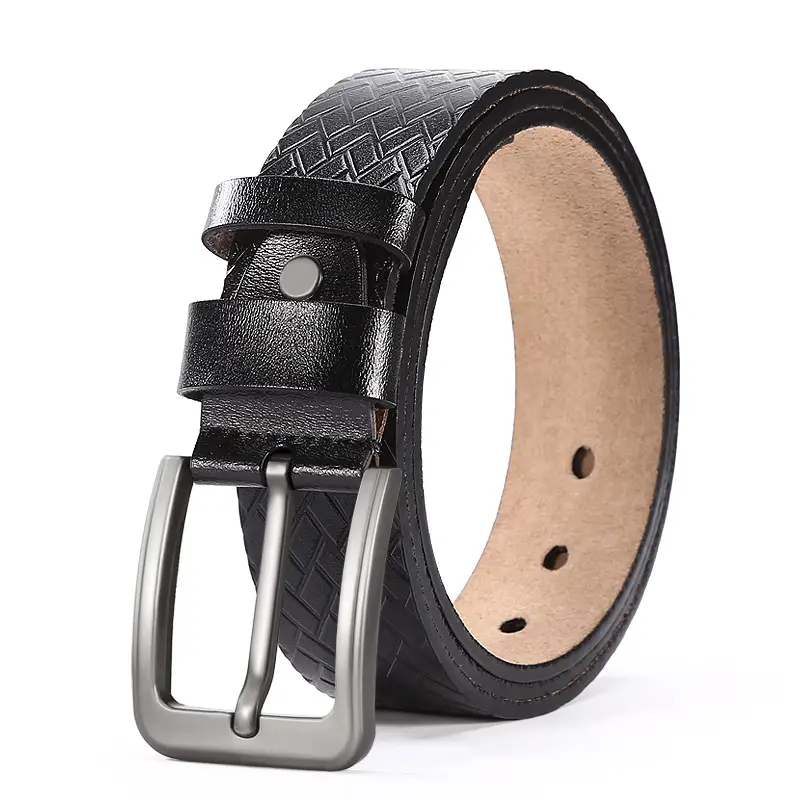 Men's Real Cowhide Belt with Alloy Buckle