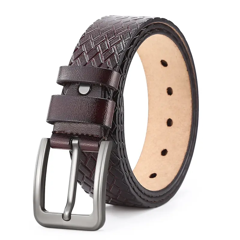 Men's Real Cowhide Belt with Alloy Buckle - Image 2
