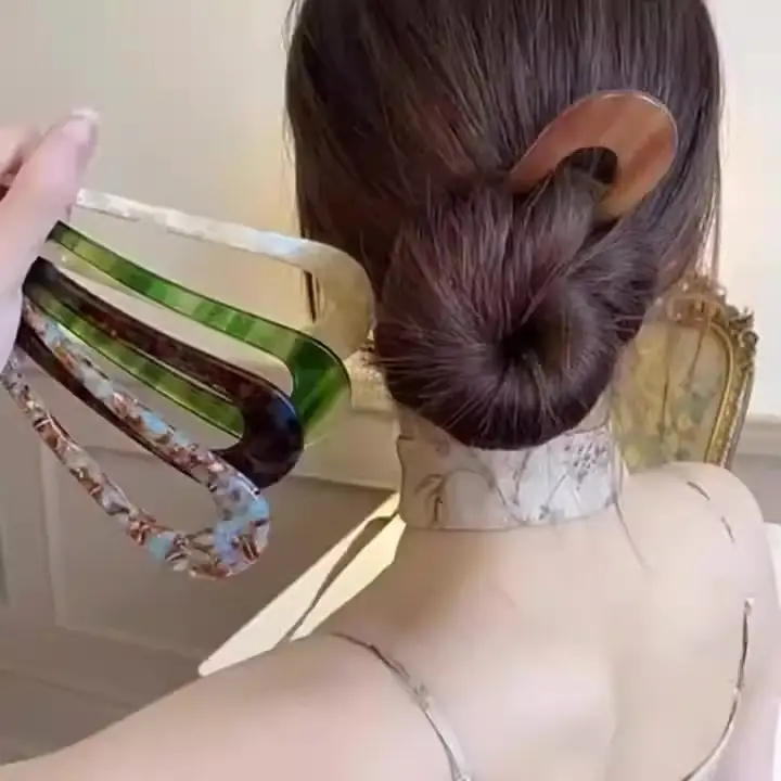 U-Shaped Acetic Acid Hairpin for Women - Image 7