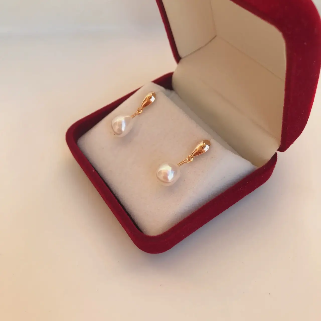 925 Sterling Pearl Earrings Small Retro Baroque