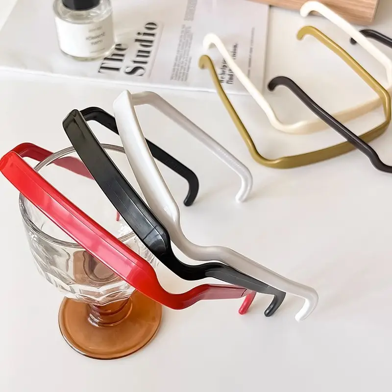 Red Square Headband for Women with Clear Base - Image 15