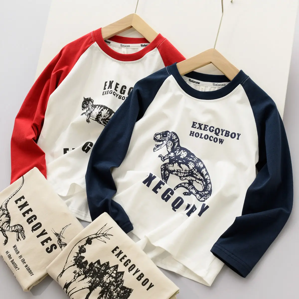 170x Boys Cotton Dinosaur Sweatshirt White Blue - Image 5