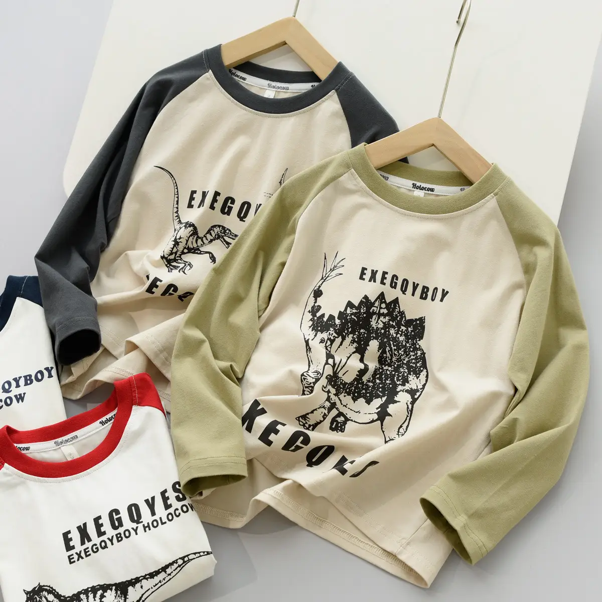 170x Boys Cotton Dinosaur Sweatshirt White Blue - Image 6