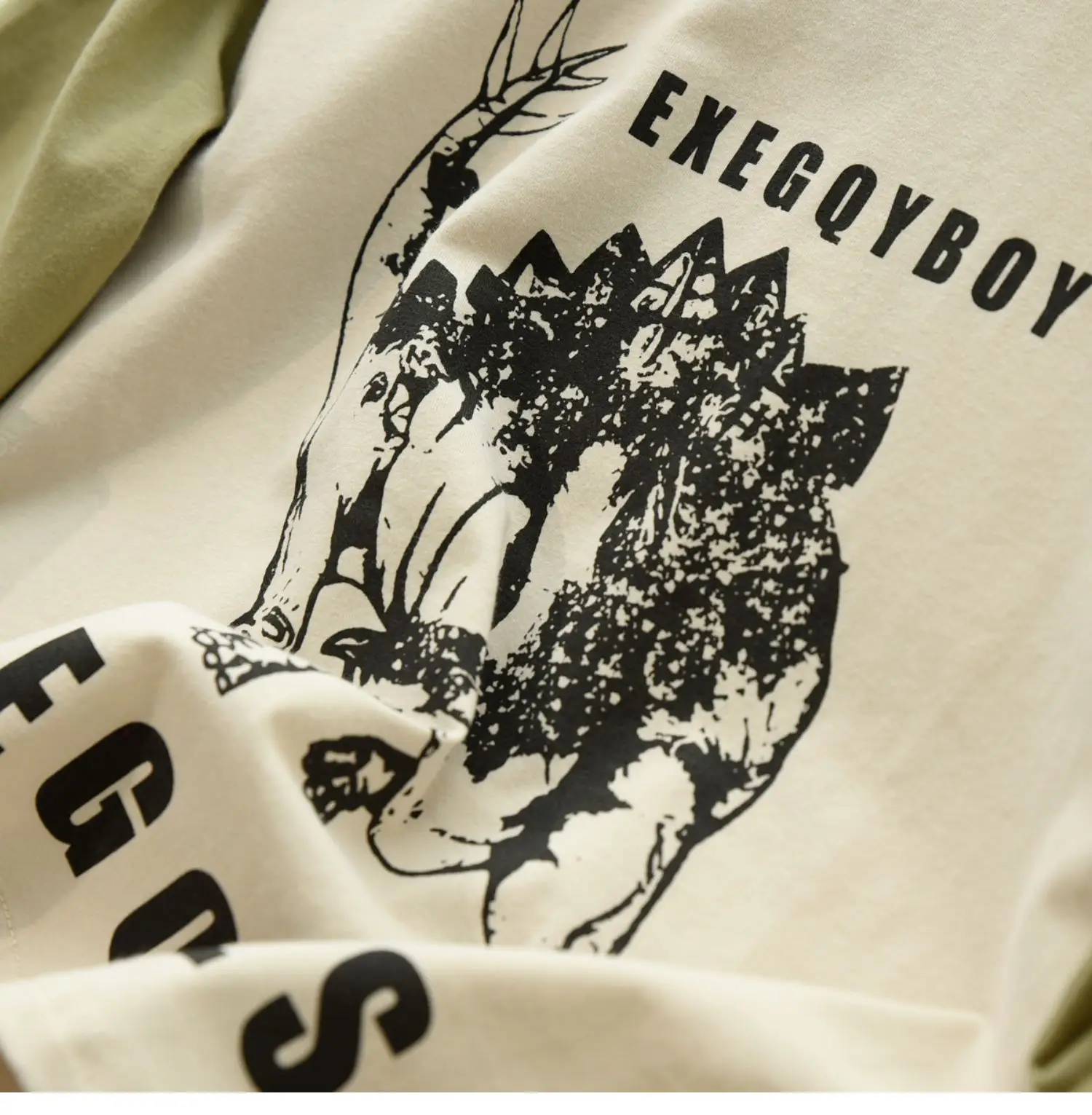 170x Boys Cotton Dinosaur Sweatshirt White Blue — feature 8