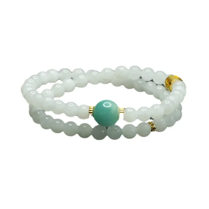 Guan Yu White Jade Double Circle Bracelet for Women - Image 6