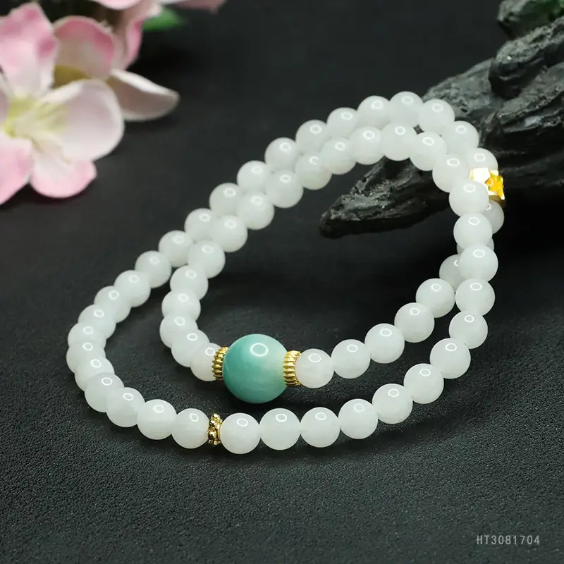 Guan Yu White Jade Double Circle Bracelet for Women — feature 10