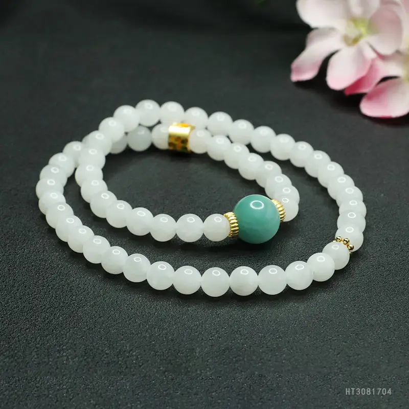 Guan Yu White Jade Double Circle Bracelet for Women — feature 7