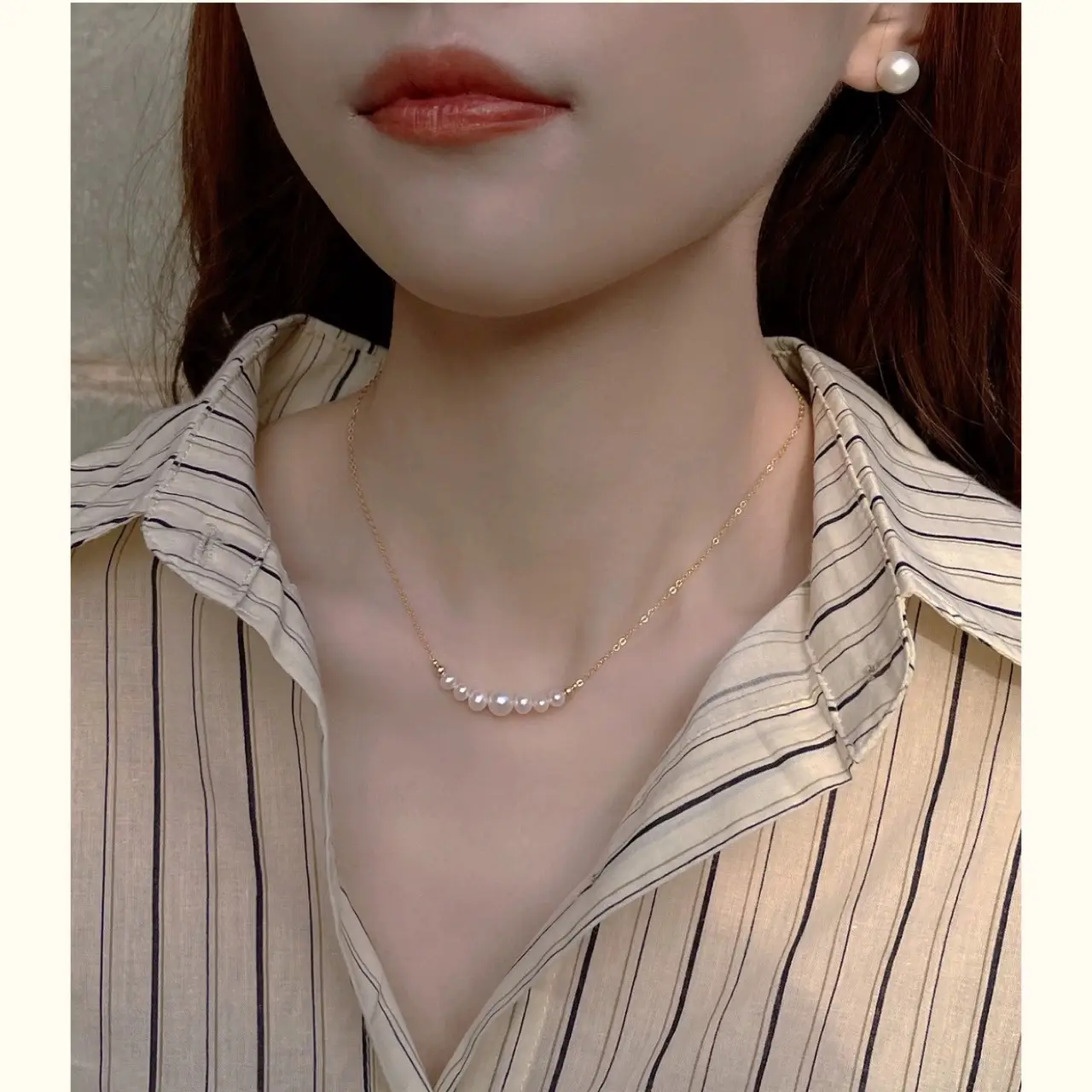 Natural Pearl Necklace for Women 14K Gold - Image 2