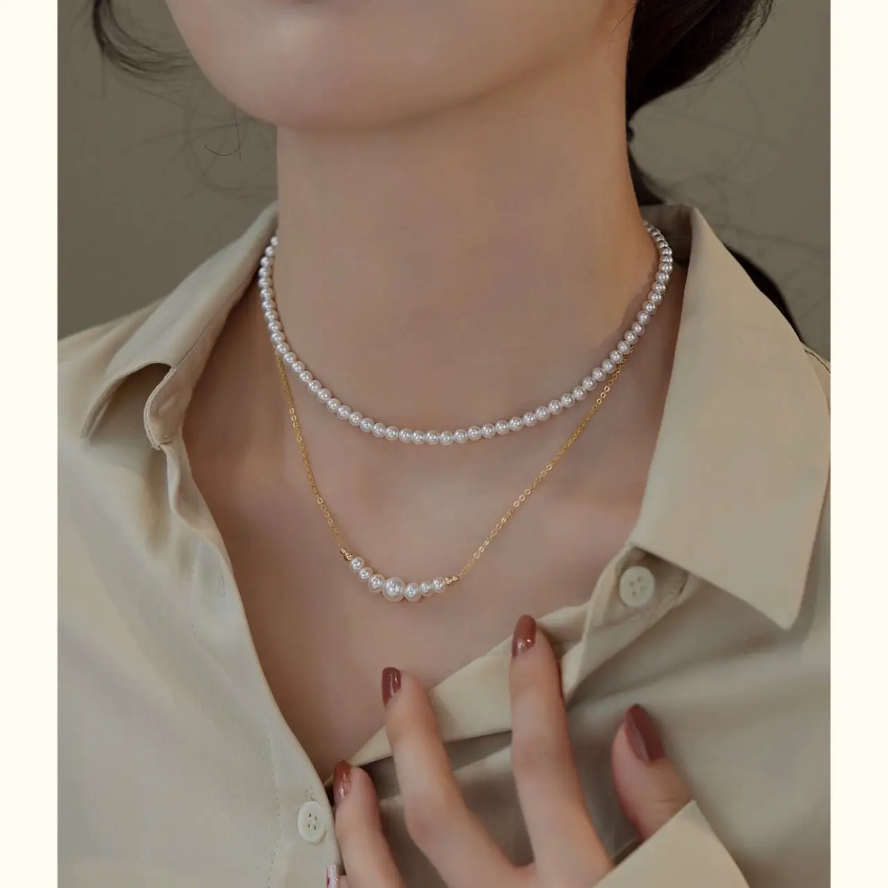 Natural Pearl Necklace for Women 14K Gold - Image 5