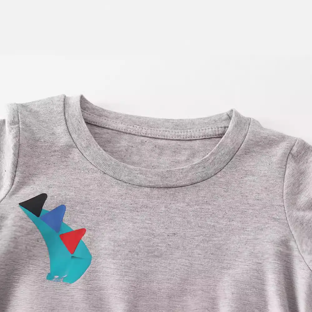 Boys Long Sleeve Grey T-Shirt Spring Autumn - Image 2