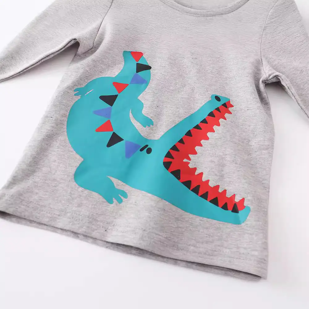 Boys Long Sleeve Grey T-Shirt Spring Autumn - Image 4