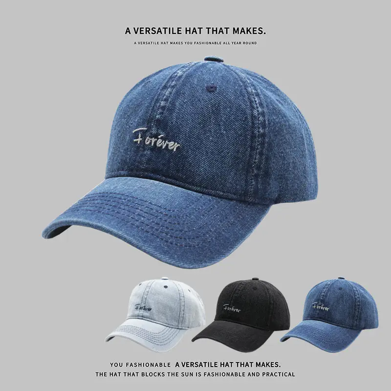 Men Women Denim Peaked Cap Navy Blue "AIRABLE" - Image 17