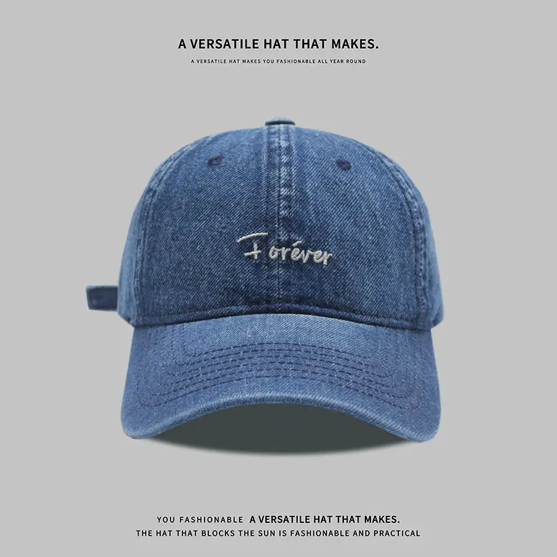 Men Women Denim Peaked Cap Navy Blue "AIRABLE" — feature 2