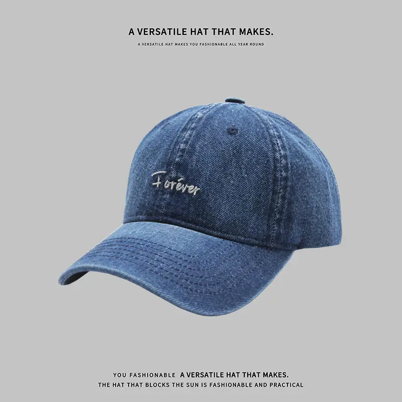 Men Women Denim Peaked Cap Navy Blue "AIRABLE" — feature 3