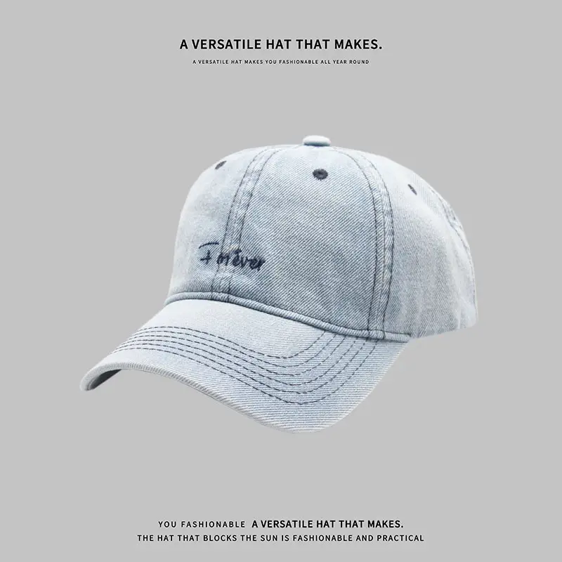 Men Women Denim Peaked Cap Navy Blue "AIRABLE" — feature 4