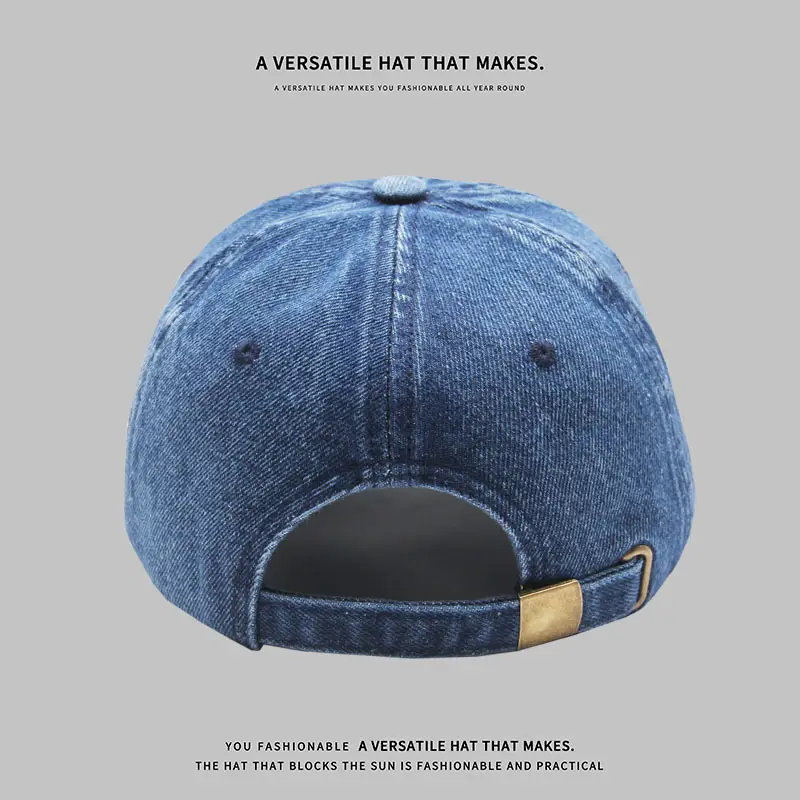 Men Women Denim Peaked Cap Navy Blue "AIRABLE" — feature 6