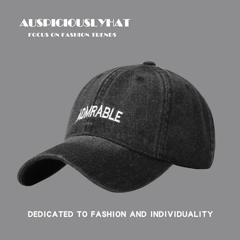Men Women Denim Peaked Cap Navy Blue "AIRABLE" - Image 10