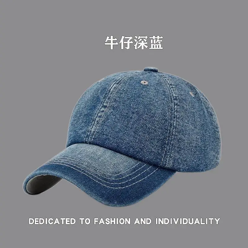 Men Women Denim Peaked Cap Navy Blue "AIRABLE" - Image 11