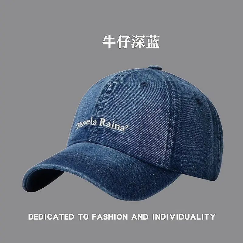 Men Women Denim Peaked Cap Navy Blue "AIRABLE" - Image 4