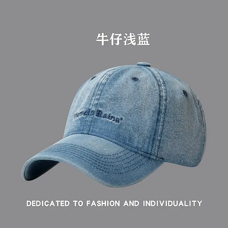Men Women Denim Peaked Cap Navy Blue "AIRABLE" - Image 5