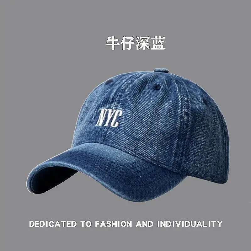 Men Women Denim Peaked Cap Navy Blue "AIRABLE" - Image 7