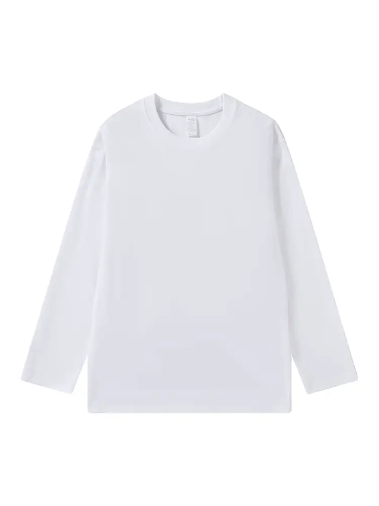 Men Black Heavy Combed Cotton Long Sleeve T-Shirt